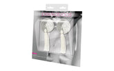 Peekaboo White Satin With White Stone & Tassel Pasties White Fancy Dress Ups